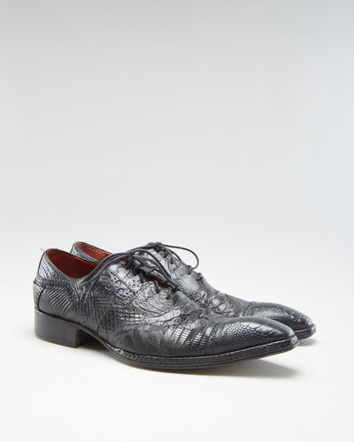 Jo Ghost Black Leather Formal Shoes - Mens UK 8