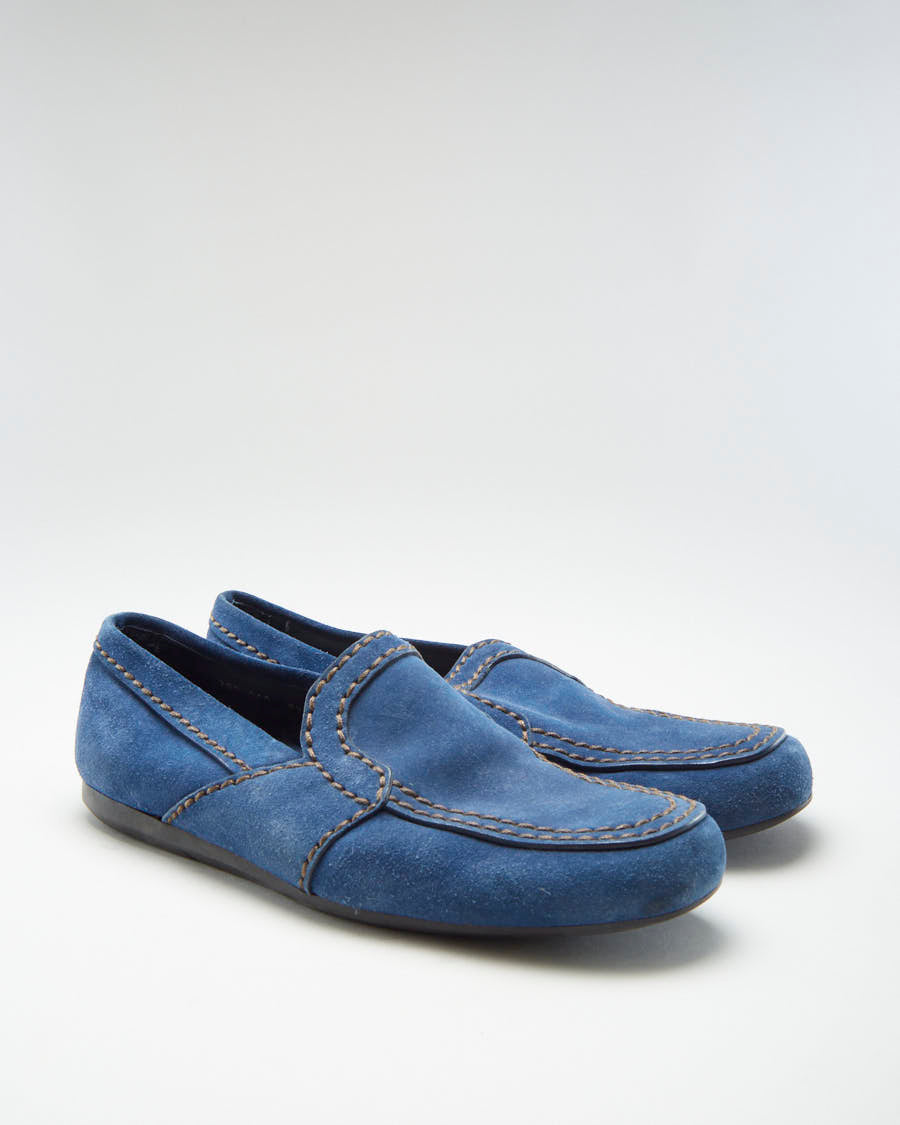 Prada Blue Suede Loafers - Mens UK 8.5
