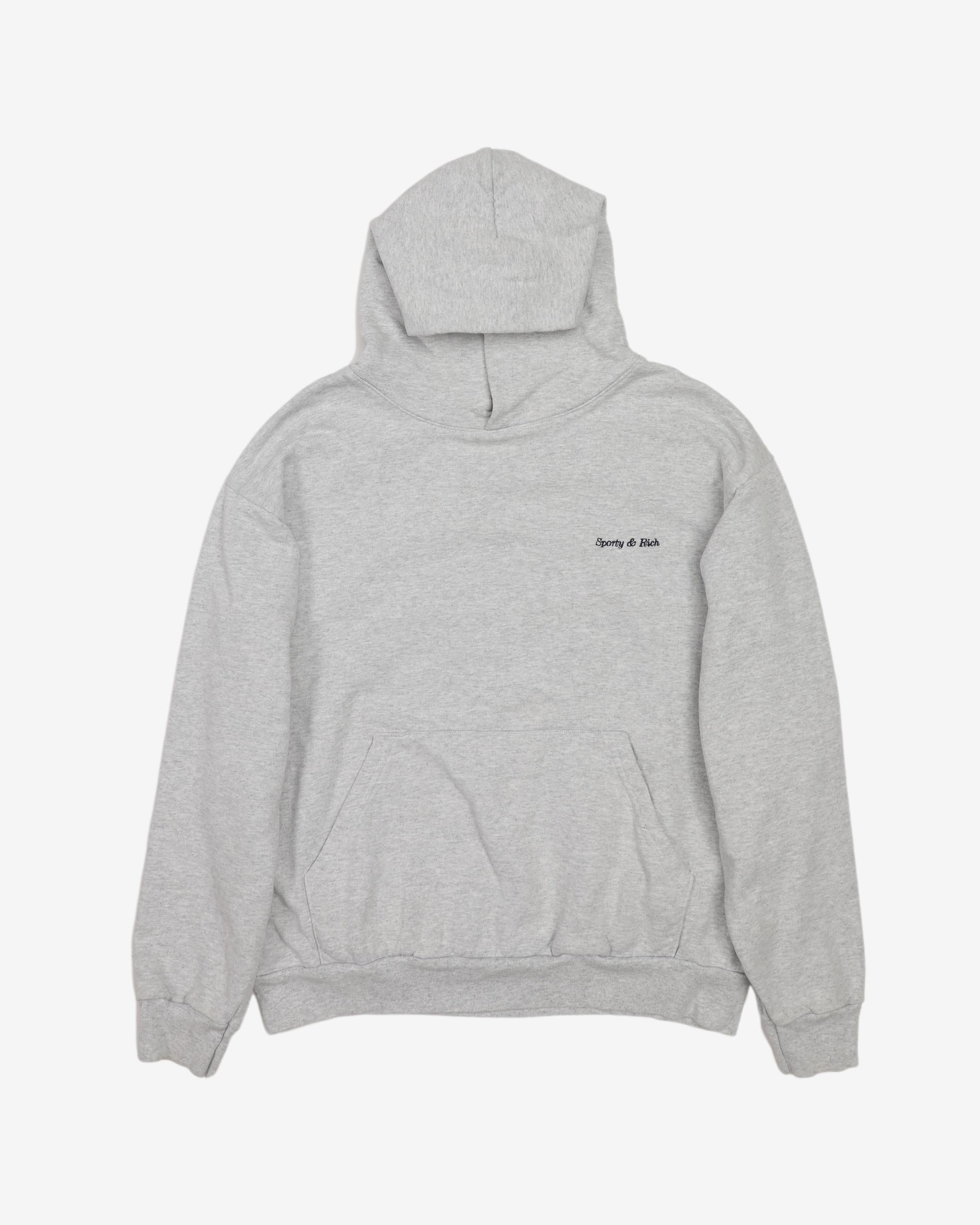 Emily Oberg Sporty &amp; Rich Embroidered Grey Hoodie - L