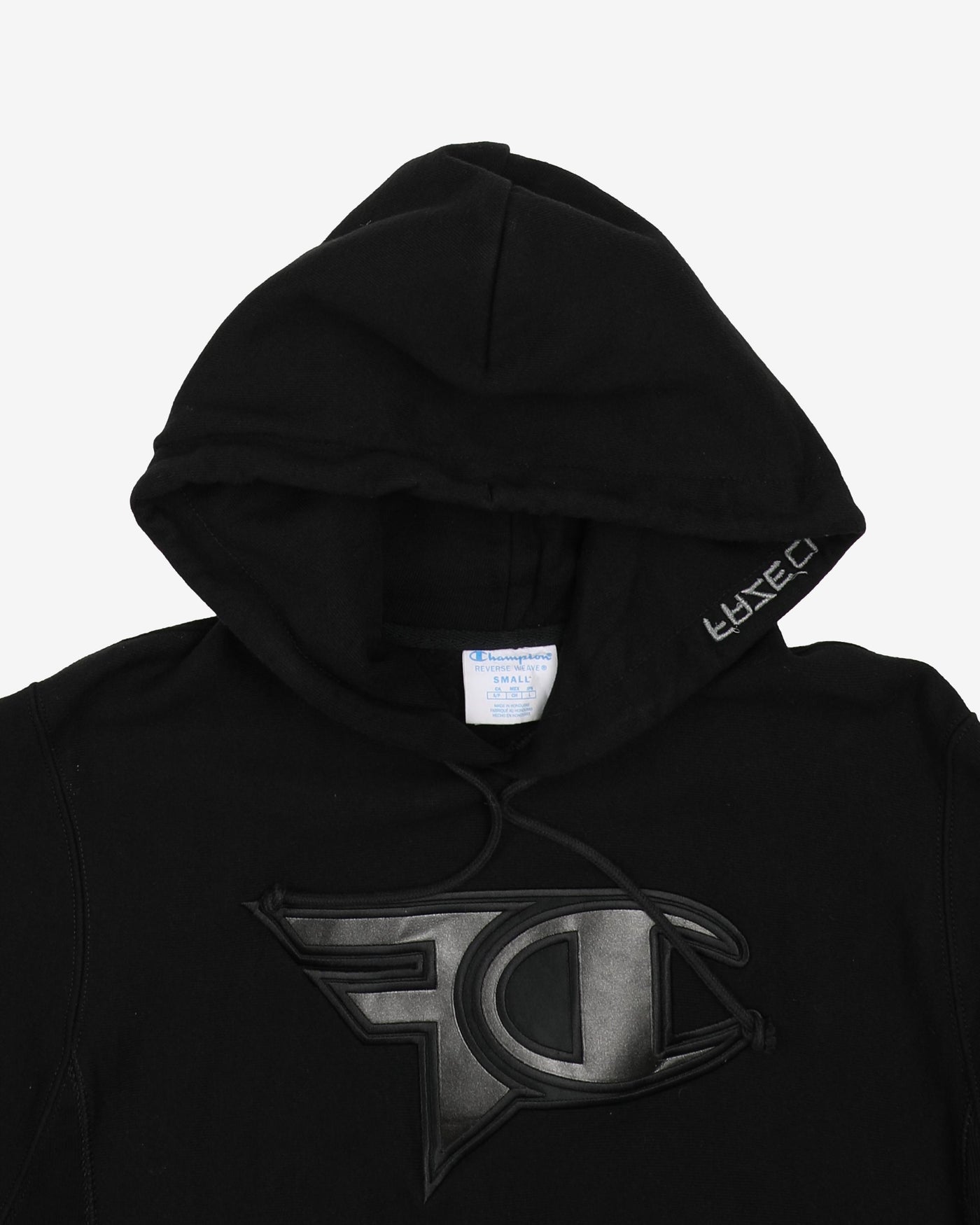 2000s FAZE Clan X Champion Reverse Weave Black Hoodie - S