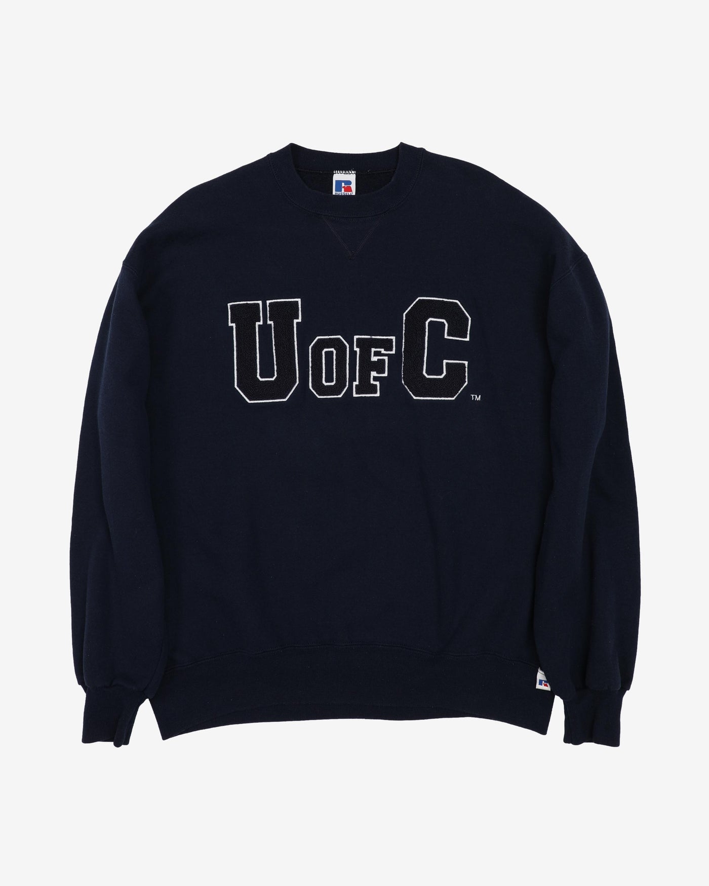 Vintage 90s OfcC University Of Calgary Russell Athletic Navy Sweatshirt - XL