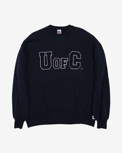 Vintage 90s OfcC University Of Calgary Russell Athletic Navy Sweatshirt - XL