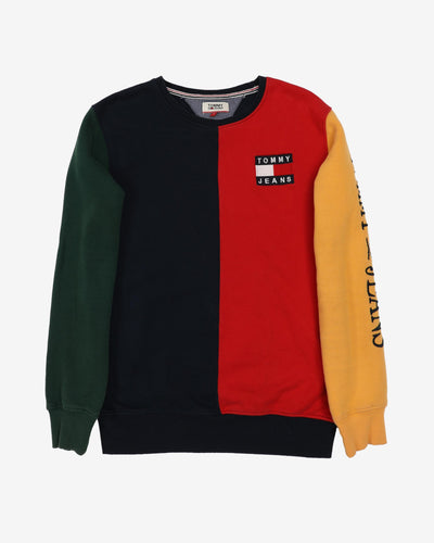 Tommy Jeans Primary Colour Block Pattern Sweatshirt - L
