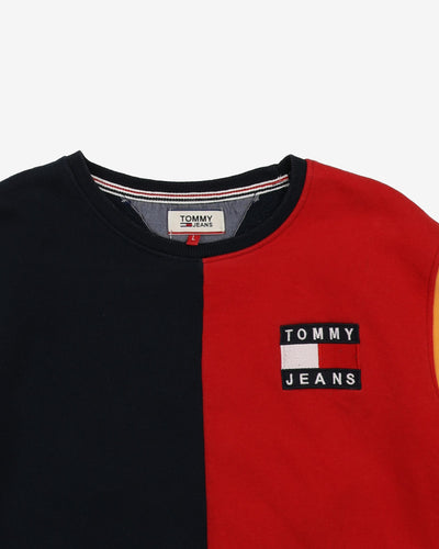 Tommy Jeans Primary Colour Block Pattern Sweatshirt - L