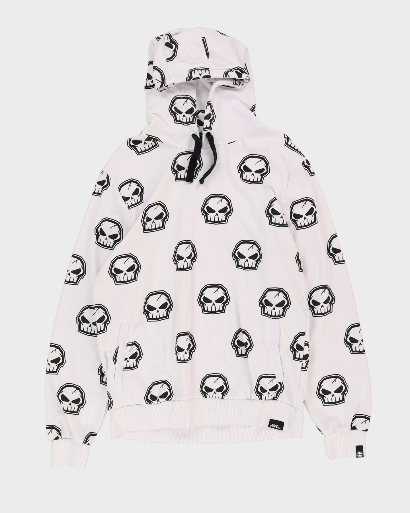 Skepta X No Fear White All Over Print Skull Hoodie - XL