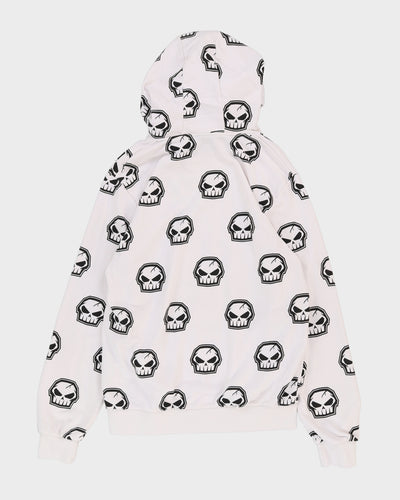 Skepta X No Fear White All Over Print Skull Hoodie - XL