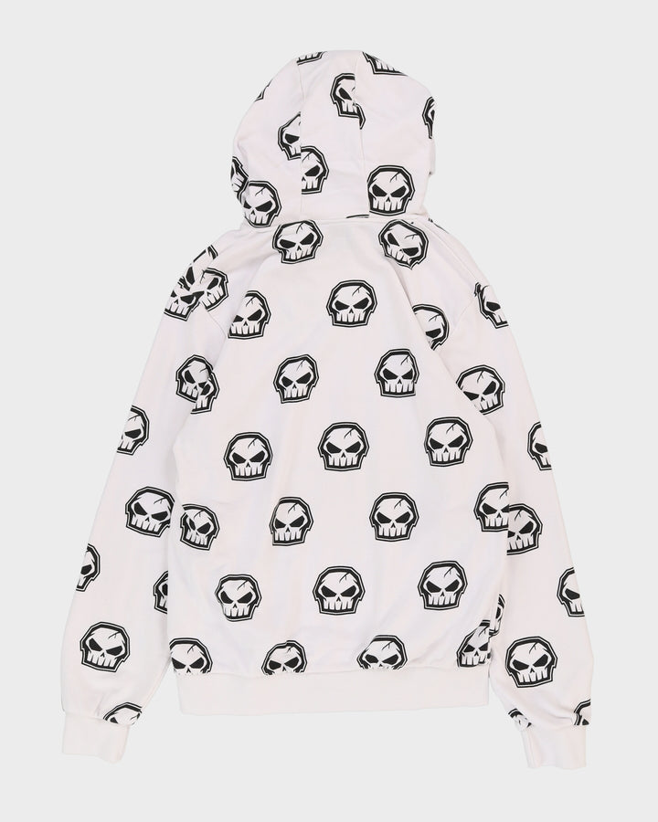 Skepta X No Fear White All Over Print Skull Hoodie - XL
