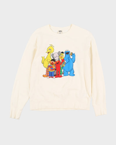 KAWS X Uniqlo X Sesame Street Cream Group Artwork Sweatshirt - S