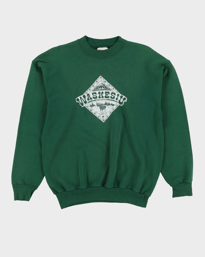 Vintage Early 90s Waskesiu National Park Green Sweatshirt - M