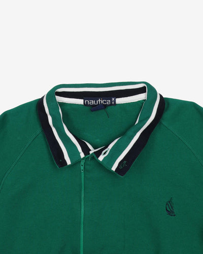 Nautica Green Quarter-Zip Sweatshirt