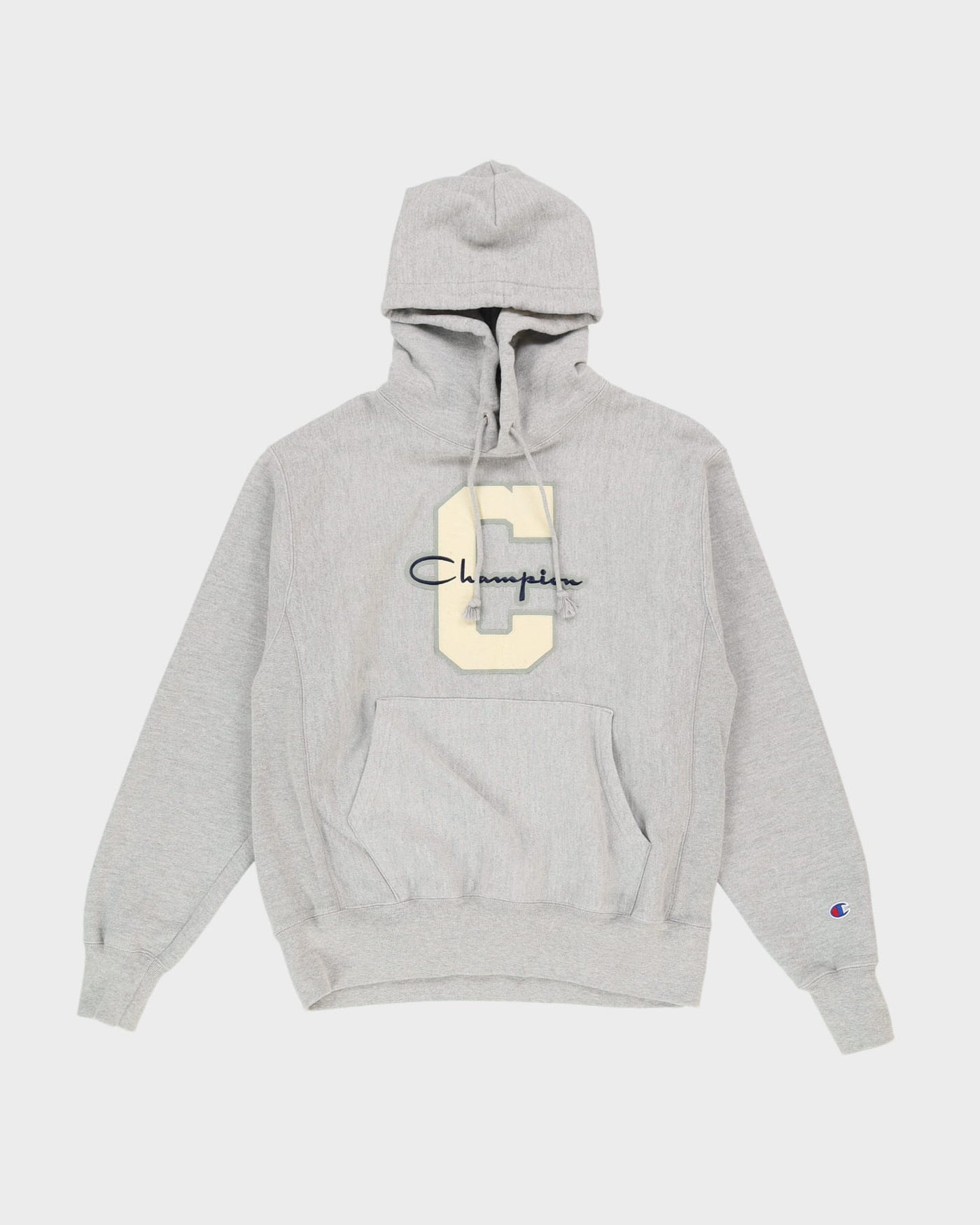 Champion Big Logo Grey Hoodie - Large