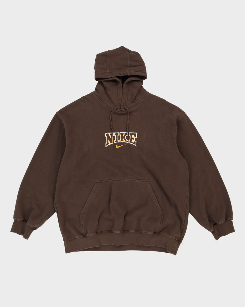 nike centre swoosh hoodie brown