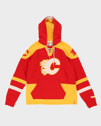 Calgary Flames Red / Yellow NHL CCM Hoodie - L