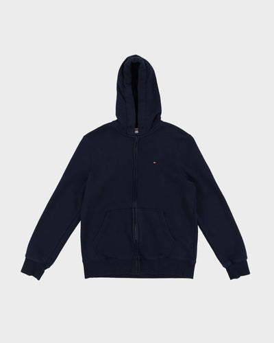 Tommy Hilfiger Navy Hooded Zip-Up Sweatshirt - M