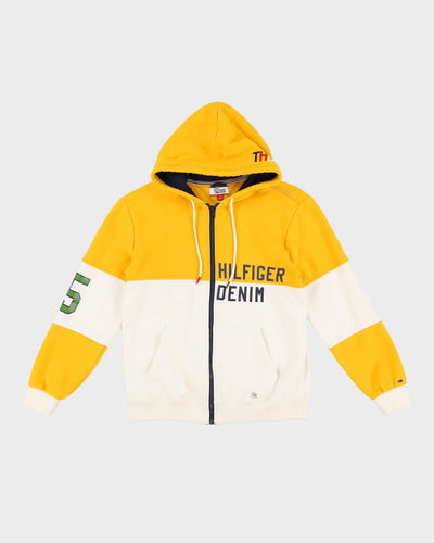 Tommy Hilfiger Yellow Hooded Zip-Up Sweatshirt - L