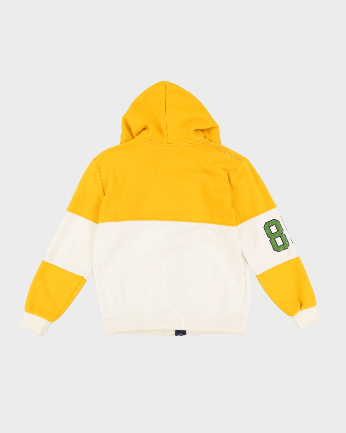 Tommy Hilfiger Yellow Hooded Zip-Up Sweatshirt - L