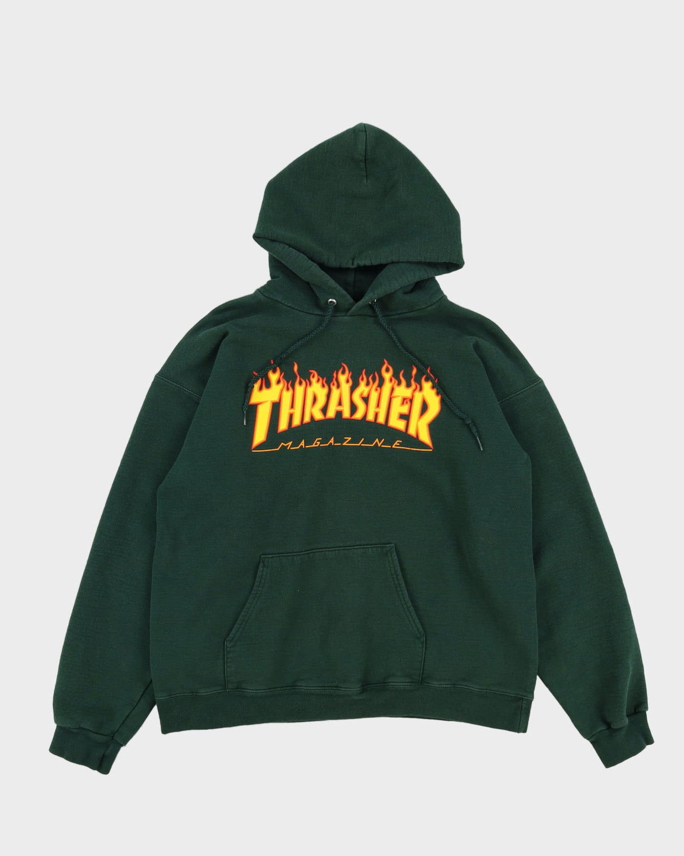Thrasher Green Flaming Logo Graphic Sweatshirt - M