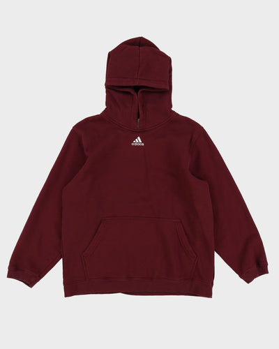 Adidas Center Logo Burgundy  Hoodie - S