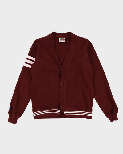 Vintage 90s Rugby Wear Burgundy Button-Up Sweatshirt - L