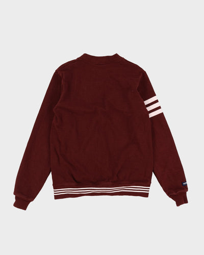 Vintage 90s Rugby Wear Burgundy Button-Up Sweatshirt - L