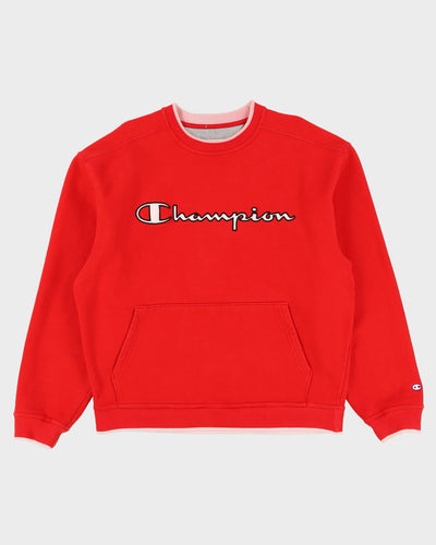Champion Red Double Layer Sweatshirt - L