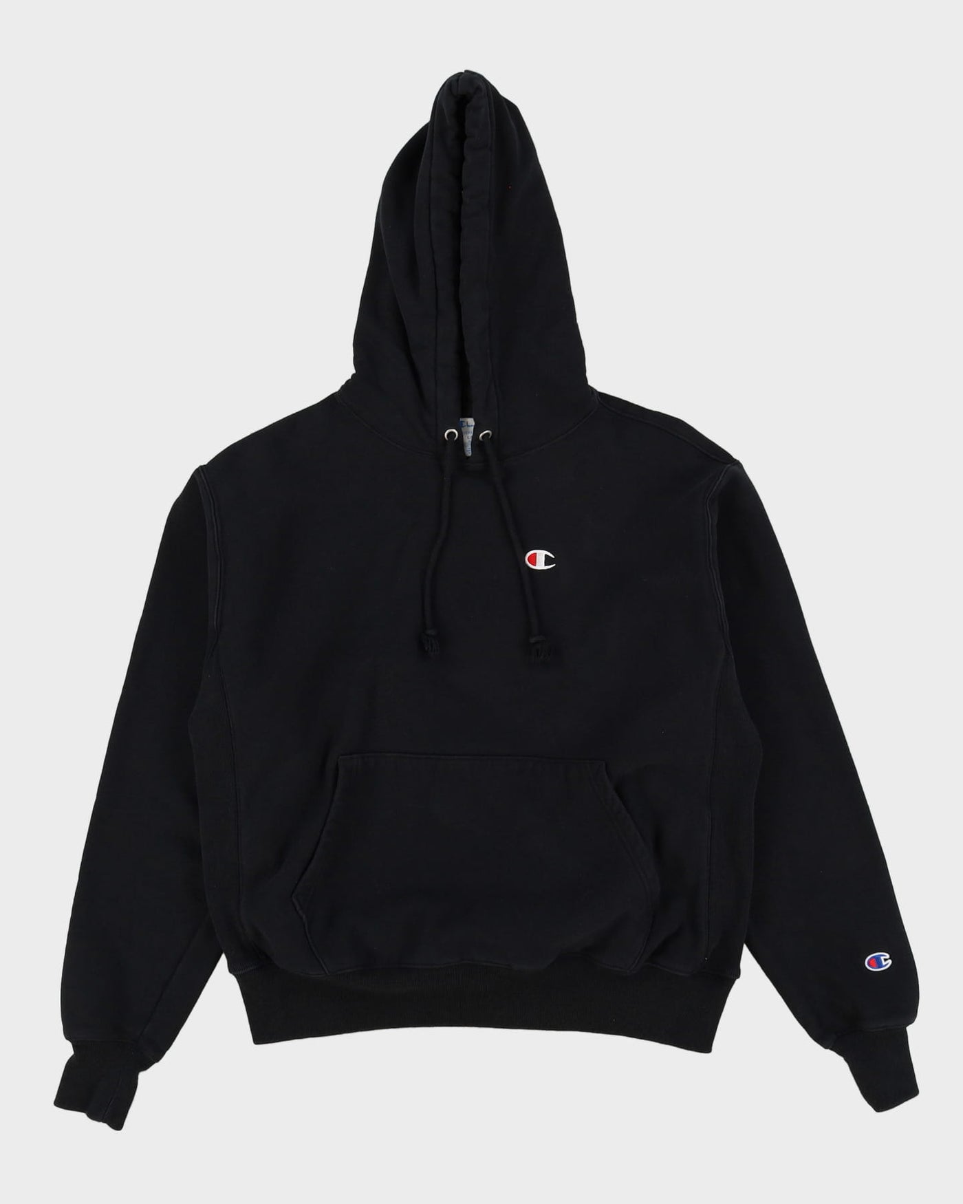 Champion Black Reverse Weave Logo Hoodie - L