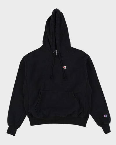 Champion Black Reverse Weave Logo Hoodie - L