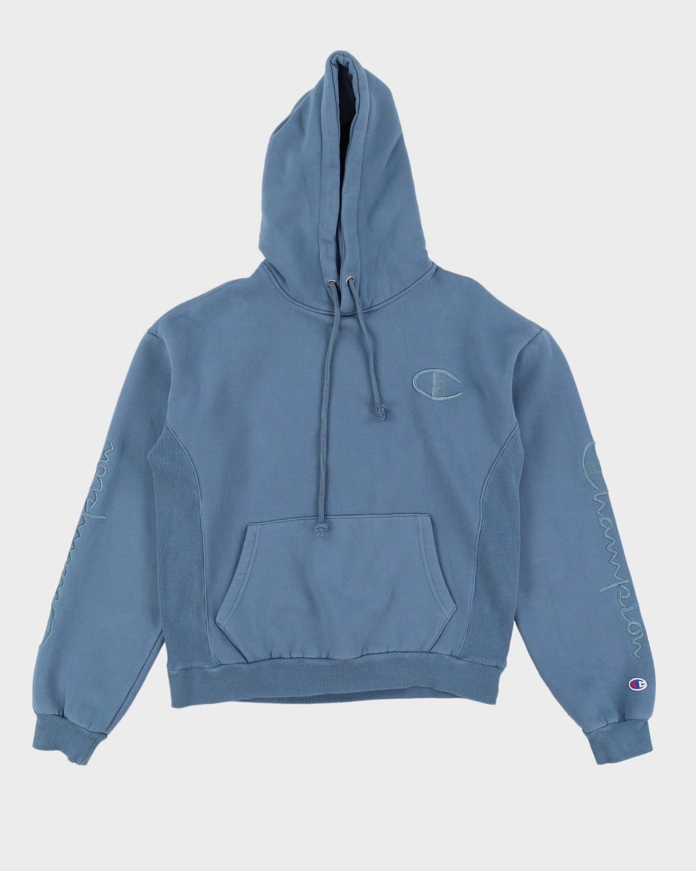 Champion Blue Embroidered Hoodie - M