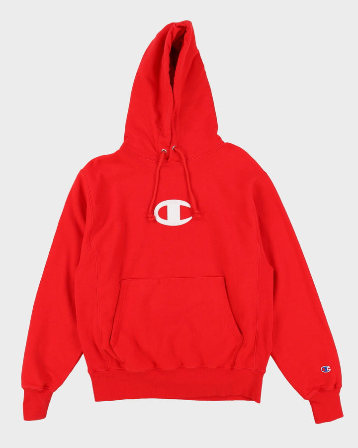Champion Red Reverse Weave Embroidered Hoodie - M