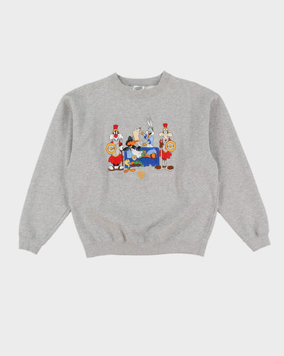 90s Warner Brothers Looney Tunes Las Vegas Grey Sweatshirt - XS / S