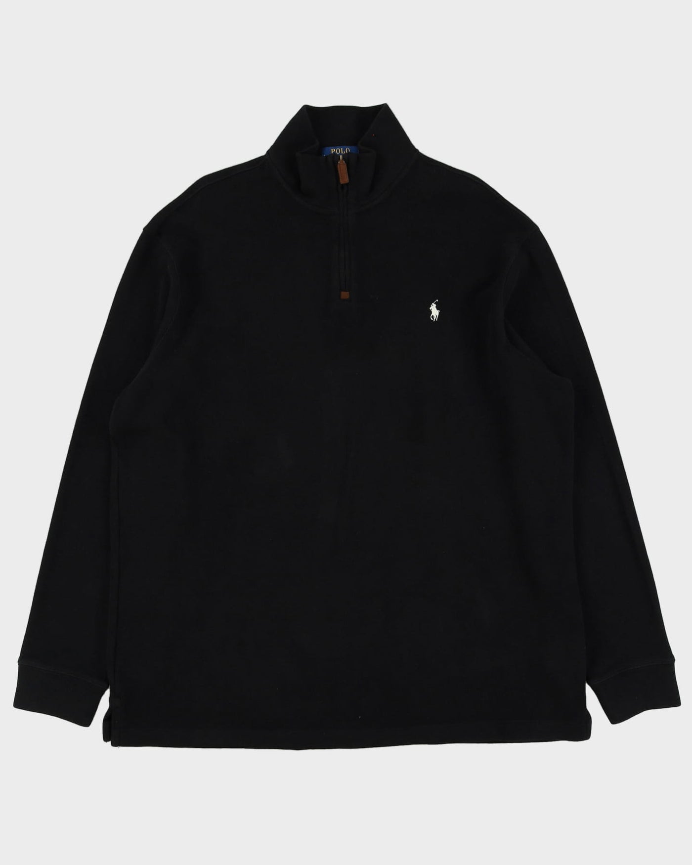 00s Ralph Lauren Black Quarter-Zip Sweatshirt - XXL