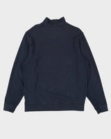 Burberry Navy Quarter-Zip Sweatshirt - XXL