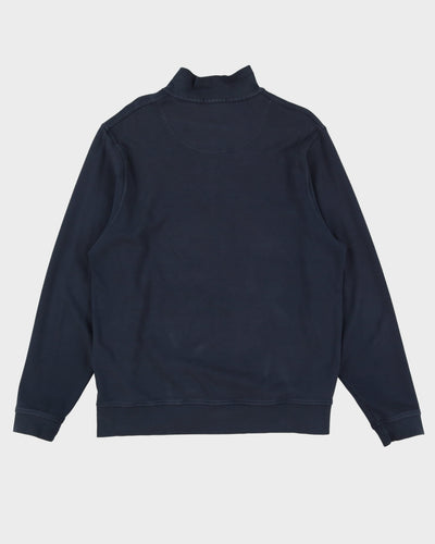 Burberry Navy Quarter-Zip Sweatshirt - XXL
