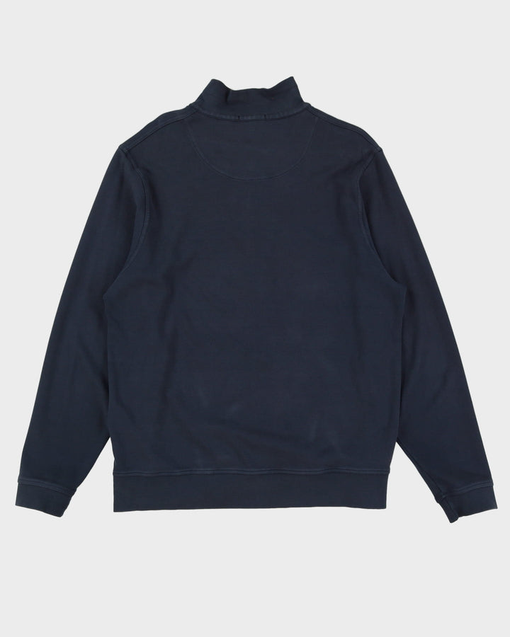 Burberry Navy Quarter-Zip Sweatshirt - XXL