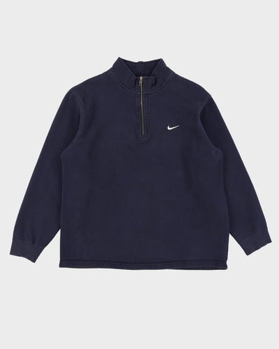 Nike Navy Quarter-Zip Sweatshirt - L