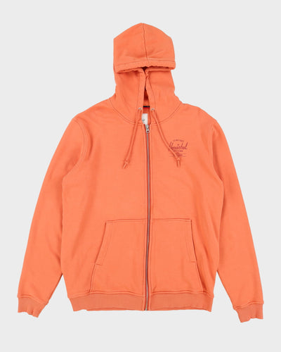 Herschel Orange Zip-Up Hoodie - L