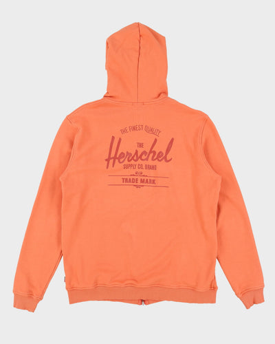 Herschel Orange Zip-Up Hoodie - L