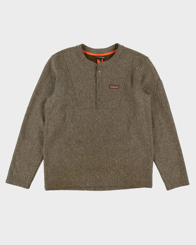 Patagonia Light Brown Quarter-Button Sweatshirt - S / M