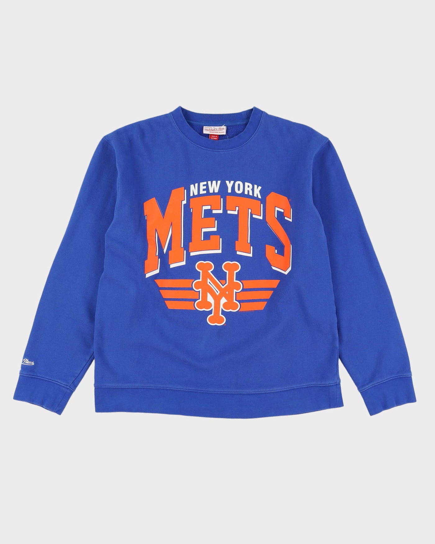 MLB New York Mets Mitchell & Ness Blue / Orange Sweatshirt - L
