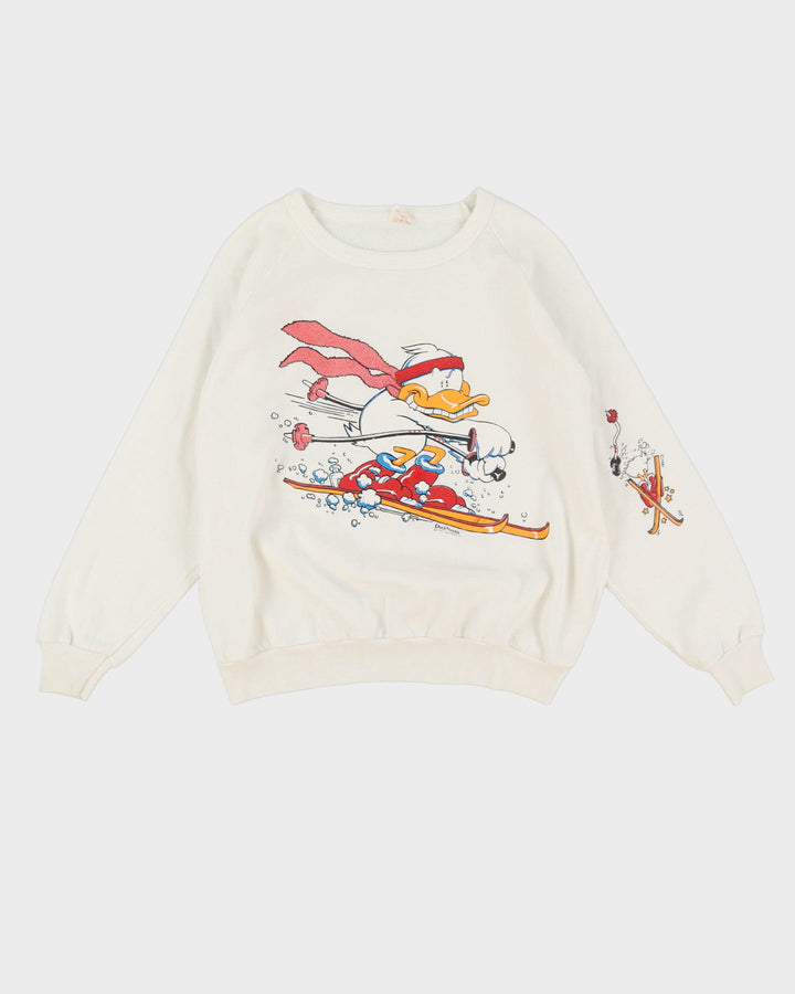 1987 Duckmania White Graphic Sweatshirt - M