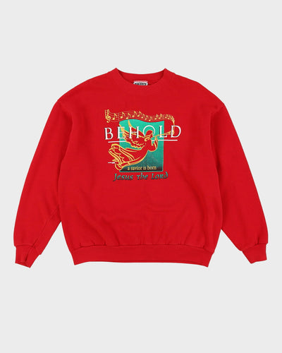 1996 'Behold A Saviour Is Born, Jesus The Lord' Red Sweatshirt - L