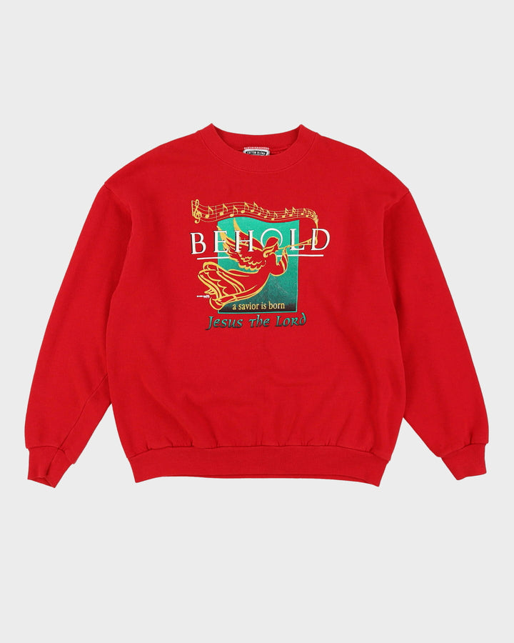 1996 'Behold A Saviour Is Born, Jesus The Lord' Red Sweatshirt - L
