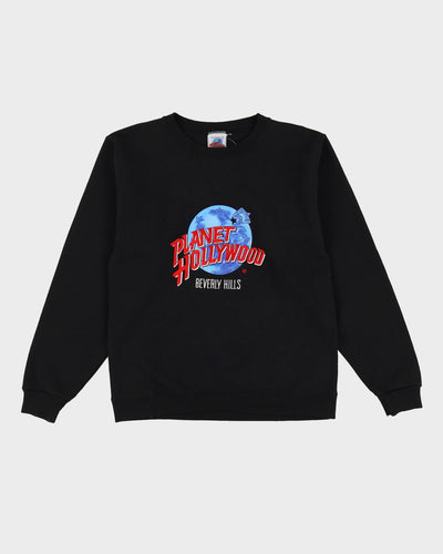 Vintage 90s Planet Hollywood Black Embroidered Logo Sweatshirt - M