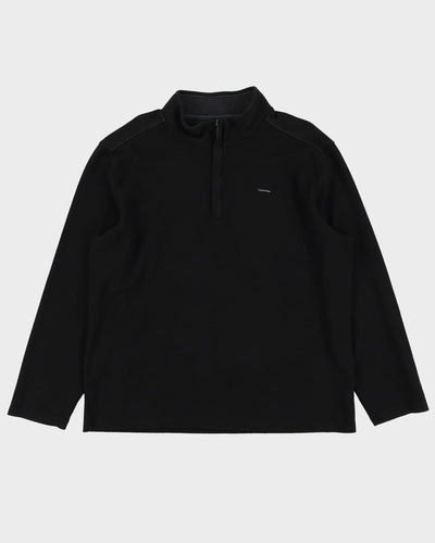 Calvin Klein Black Quarter-Zip Sweatshirt - XL