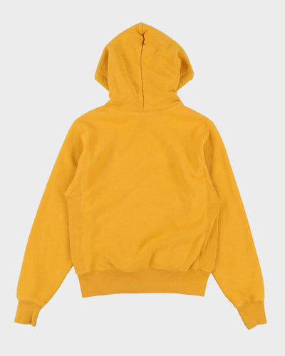Champion Yellow Repeat Logo Reverse Weave Hoodie - S