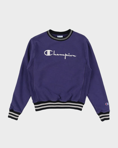 Champion Purple Embroidered Reverse Weave Sweatshirt - S