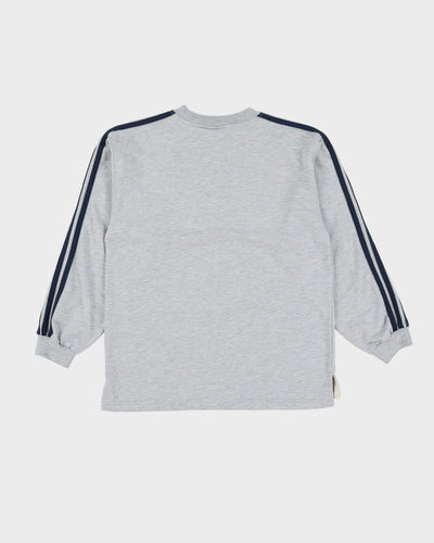 Vintage 90s Adidas Grey / Navy Detailed Sweatshirt - M