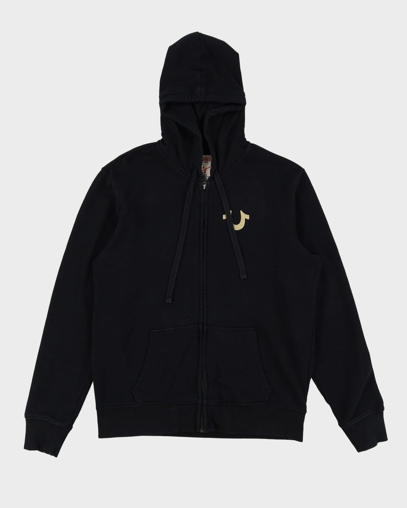 Vintage True Religion Full-Zip Black Hoodie - L
