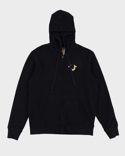 Vintage True Religion Full-Zip Black Hoodie - L