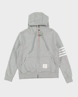 Vintage Thom Browne Grey Full-Zip Classic Hoodie - M